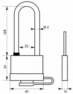 Cadenas à clé MACH 3 bumper 40 mm anse haute 2