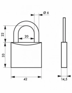 Cadenas à clé COLOR noir 40 mm 2