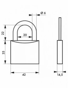 Cadenas à clé COLOR rose 40 mm 2