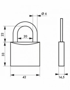 Cadenas à clé COLOR vert 40 mm 2