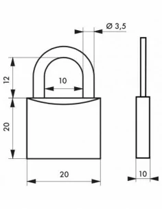 Cadenas à clé TYPE 1 - 20 mm 2
