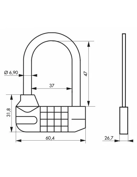 Cadenas SATURN anse 1/2 haute à combinaison modifiable