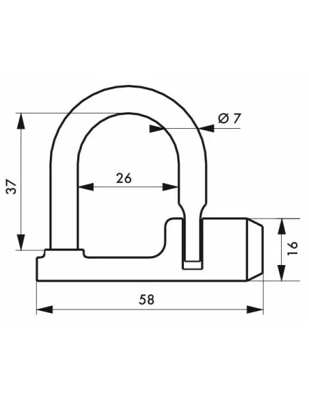 Cadenas d'artillerie 329 à talon droit anse acier triangle 5 mm