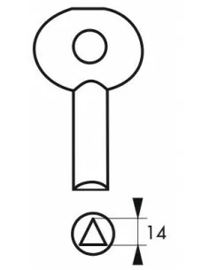 Clé triangle 14 mm laiton 2