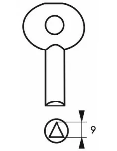Clé triangle 9 mm laiton 2