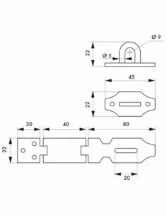 Porte-cadenas recouvrement acier 120 mm 2