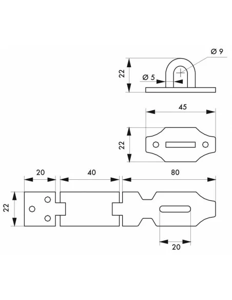 Porte-cadenas recouvrement acier 120 mm