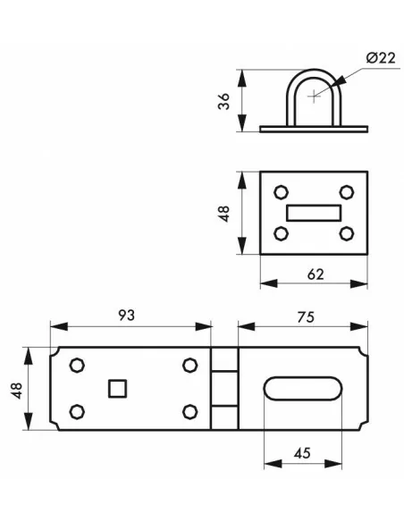 Porte-cadenas renforcé 90 mm