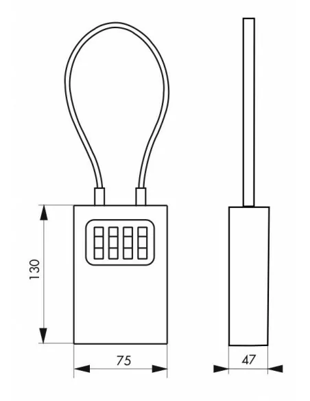 Boite à clé avec câble à combinaison