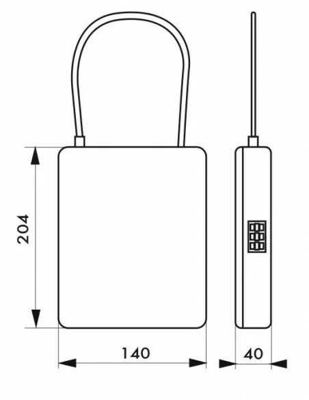 Coffret de sécurité avec câble à combinaison modifiable