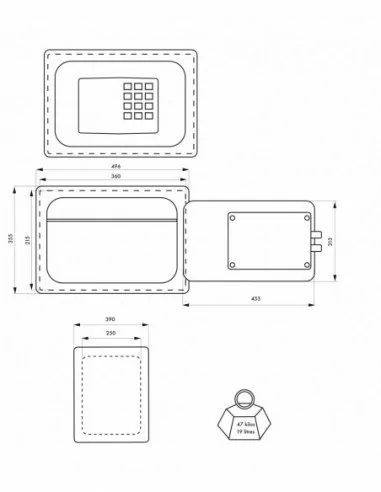 Coffre-fort VAUBAN ignifugé 1h00 2 pênes 355x496x39 Coffre-fort VAUBAN ignifugé 1h00 2 pênes 355x496x39