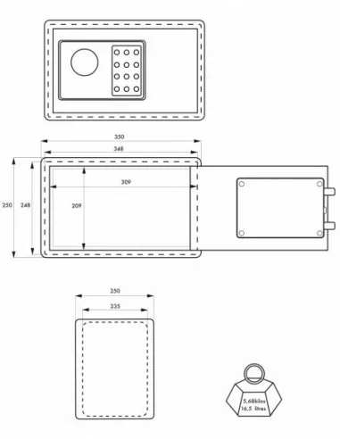 Coffre-fort VINCENNES 2 - 2 pênes Coffre-fort VINCENNES 2 - 2 pênes
