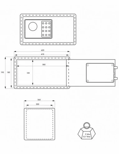 Coffre-fort VINCENNES 4 - 2 pênes pour laptop Coffre-fort VINCENNES 4 - 2 pênes pour laptop