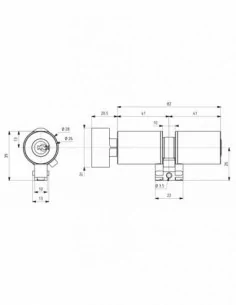 CYLINDRE ADAPTATEUR T2 FIC 41X41MMBT DIAM26 4CL 2