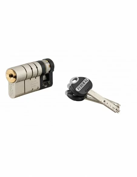 Demi Cylindre de Sécurité FEDERAL 2 50x10mm - 3 clés, nickelé - THIRARD