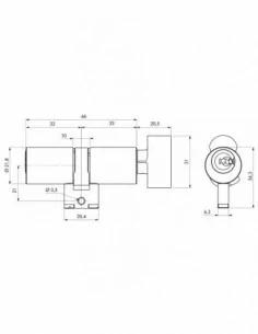 Cylindre à bouton 33 x 33 2
