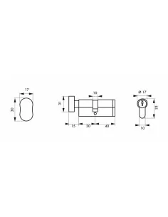 Cylindre Profilé HG5+ à bouton, 30BTx40mm - 3 clés, nickelé - THIRARD 2