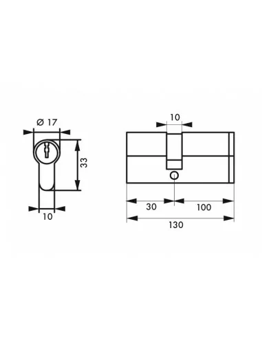 Cylindre Profilé HG5+ 30x100mm - 3 clés, nickelé - THIRARD Cylindre Profilé HG5+ 30x100mm - 3 clés, nickelé - THIRARD