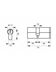 Cylindre Profilé HG5+ 30x45mm - 3 clés, nickelé - THIRARD 2