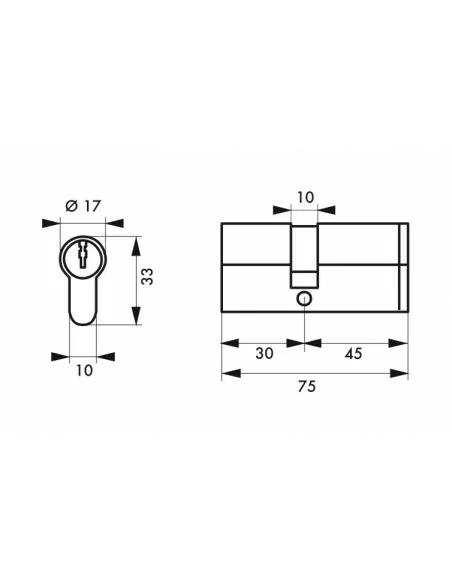 Cylindre profile hg5+ 30x45 nick 3cl