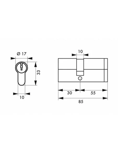 Cylindre profile hg5+ 30x55 nick 3cl