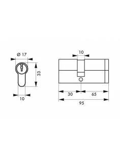 Cylindre Profilé HG5+ 30x65mm - 3 clés, nickelé - THIRARD 2