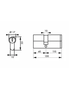 Cylindre Profilé HG5+ 40x110mm - 3 clés, nickelé - THIRARD 2