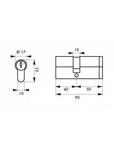 Cylindre Profilé HG5+ 40x50mm - 3 clés, nickelé - THIRARD Cylindre Profilé HG5+ 40x50mm - 3 clés, nickelé - THIRARD