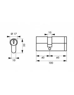 Cylindre Profilé HG5+ 40x60mm - 3 clés, nickelé - THIRARD 2