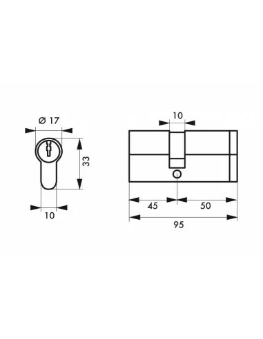 Cylindre Profilé HG5+ 45x500mm - 3 clés, nickelé - THIRARD Cylindre Profilé HG5+ 45x500mm - 3 clés, nickelé - THIRARD