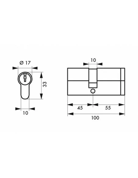 Cylindre profile hg5+ 45x55 nick 3cl