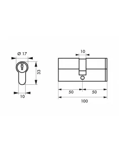 Cylindre Profilé HG5+ 50x50mm - 3 clés, nickelé - THIRARD 2
