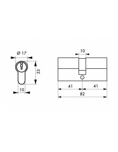 Cylindre Profilé HG6+, 41x41mm - 3 clés, nickelé - THIRARD Cylindre Profilé HG6+, 41x41mm - 3 clés, nickelé - THIRARD