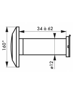 Judas 160° laiton poli coupe feu 40 mn 2