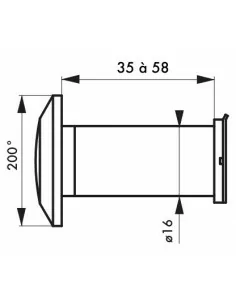Judas optique 200° laiton chromé 2