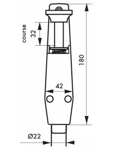 Arret de porte 180 mm laqué blanc 2