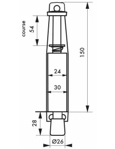 Arret de porte laqué blanc 150 mm 2