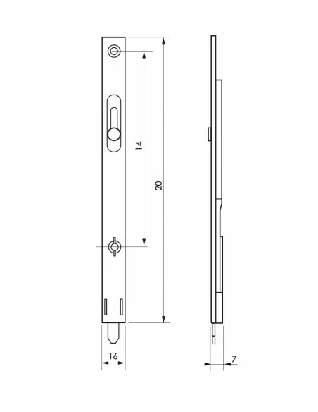 Verrou a onglet 200 mm