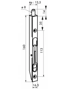 Verrou a onglet à bascule 160 mm 2