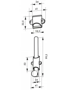 Verrou a plaquer 100 mm 2