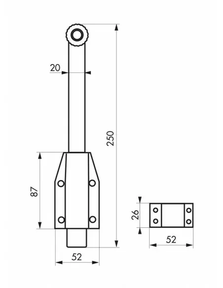 Verrou a plaquer 250 mm