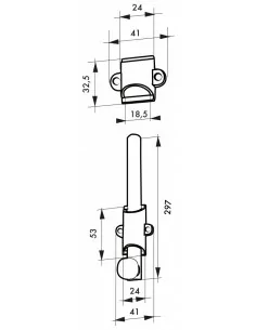 Verrou a plaquer 300 mm 2