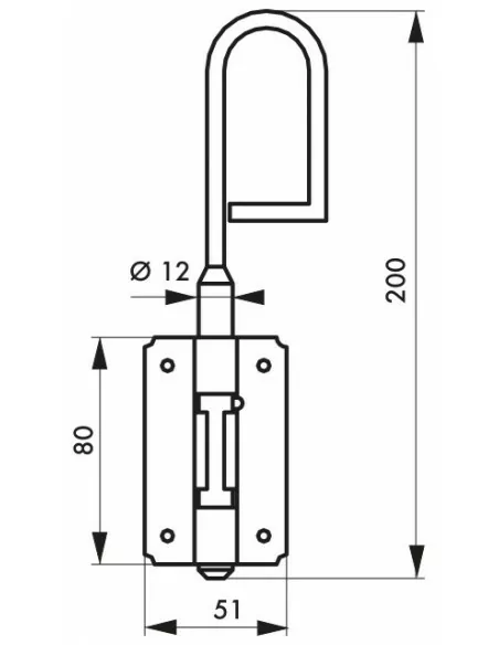 Verrou baionnette 12 x 200 mm