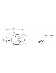 Lot de 2 anneaux d'arrimage Ø10mm 2