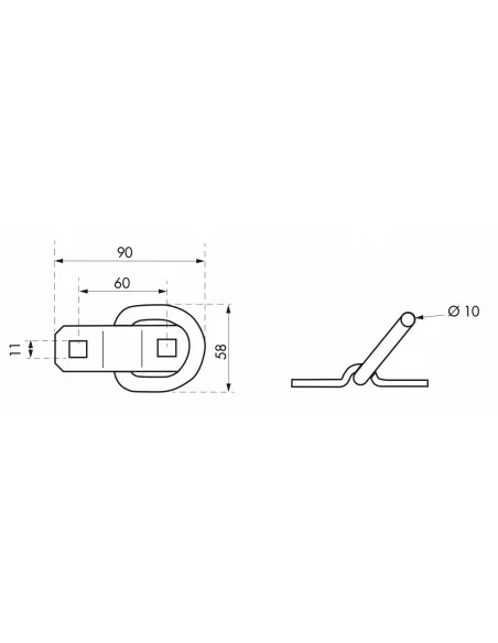 Lot de 2 anneaux d'arrimage Ø10mm