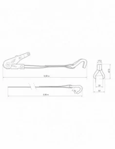 Sangle à cliquet 35mm x 6,00m à crochet jj 2