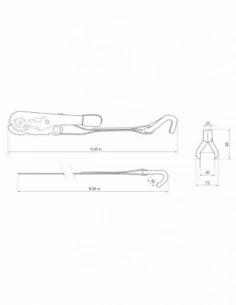 Sangle à cliquet 50mm x 8,00m à crochet jj 2