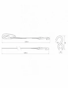 Set de 2 sangles à cliquet 27mm x 5,00m crochet s 2