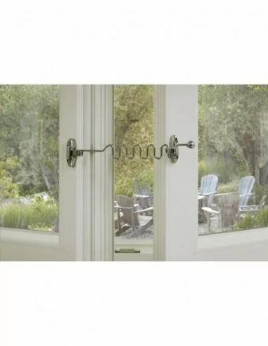 Entrebailleur de fenetre à 1 ou 2 vantaux chromé Entrebailleur de fenetre à 1 ou 2 vantaux chromé