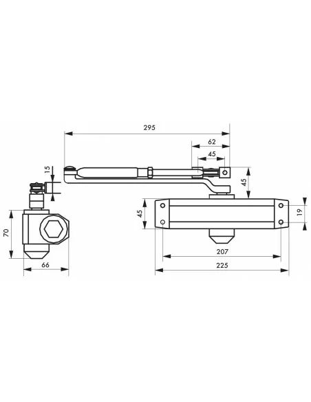 Ferme porte hydraulique eco noir force 5